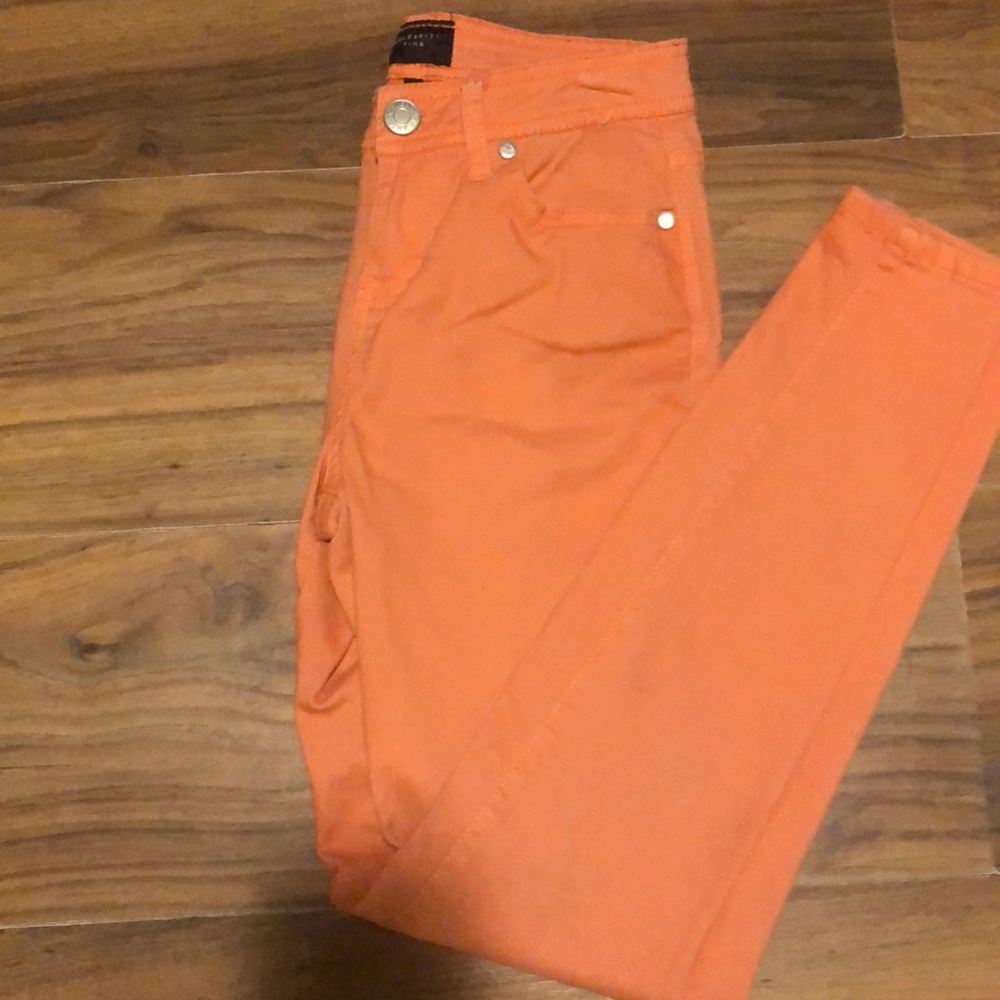 Coral skinny jeans